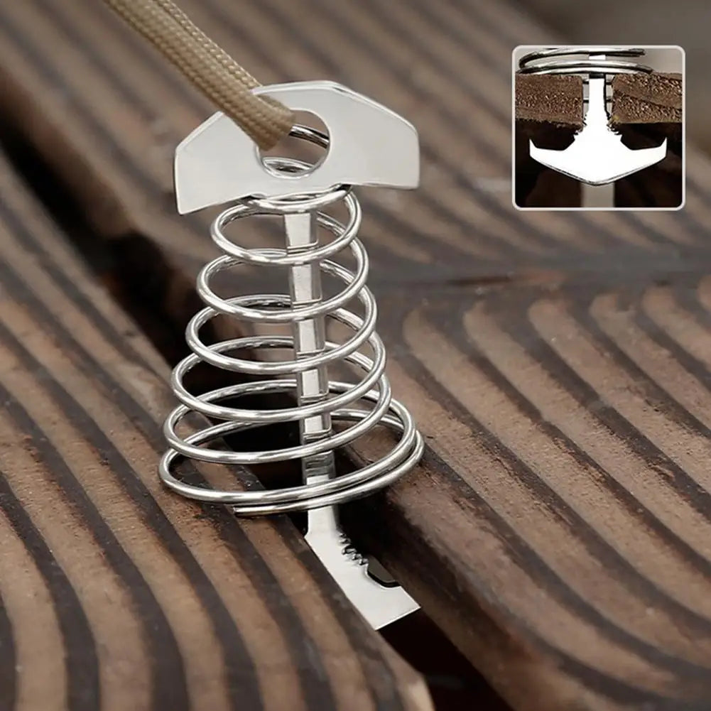 Anti-trip Deck Nail Octopus Rope Buckle Tent Fishbone Ground Nail Tent Spring Buckle Stainless Steel Wind Rope Buckle