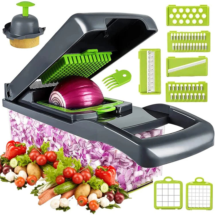 Multifunctional Kitchen Vegetable Cutter Manual 16 in 1 Mandoline Slicer Plastic Fruit Potato Vegetable Chopper Grater Slicer