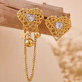 Popular Trendy Hot-selling Ins Style Stainless Steel Earrings Fashion Zircon 18k Gold-plated Jewelry Titanium Steel Earring