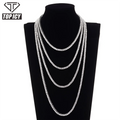Top Icy Jewelry Hip Hop Silver Gold Plated Alloy Mens Rhinestones Necklace Iced Out Tennis Chain