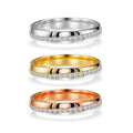 10K 14k White and Yellow Two-Tone Gold Lab Diamond Wedding Band Classic Style With VSS2 Clarity Diamond Ring