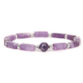 Natural Amethyst Lapis Lazuli Square Stone Beaded Bracelet Rectangular Lapis Lazuli Lilac Energy Yoga Bracelet