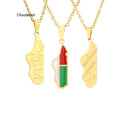 Men's Women's Trendy 18K Gold Plated Stainless Steel Chain Necklace Fashion Africa Madagascar Map Necklace for Anniversaries