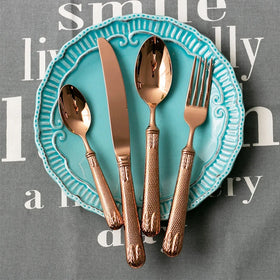2021 New Style Luxury Royal Cutlery Gold Stainless Steel Flatware