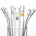 For Milk Juice Drink Color Straws 2024 New Product Ideas Hand Made Borosilicate Bpa-free Glass for Whisky Bar 1 Piece with Print