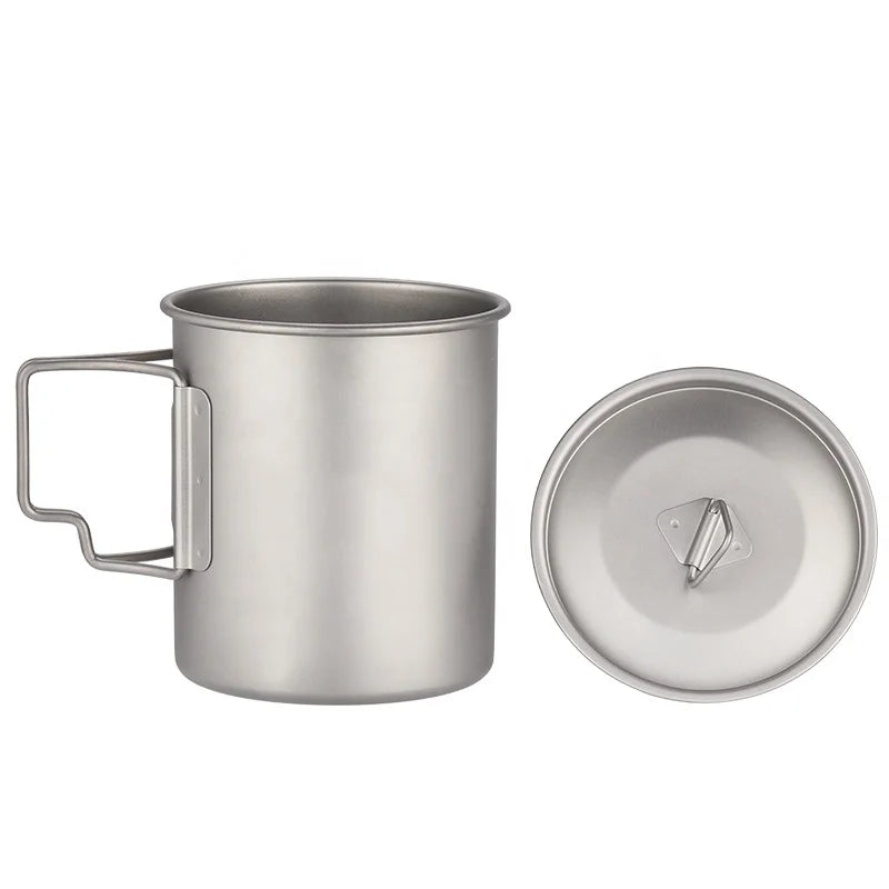 Outdoor Camping Customized Logo Titanium 550ml Cup Titanium Mug