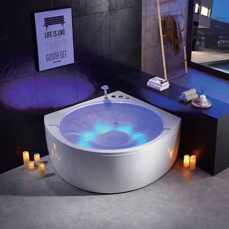 New Luxury Indoor Body Spa Freestanding Smart Hot Tub Acrylic Jet Massage LED Whirlpool Bathtub
