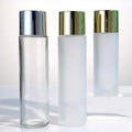 clear Frosted Makeup Remover Skincare Packing Glass Bottle for Toner 100ml Glass Bottle with Sliver Screw Lid Toner Bottle