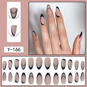 Y-166 Ballerina False Nails Black Ballet Shoes 2024 New Design OEM Artificial Press on Nails
