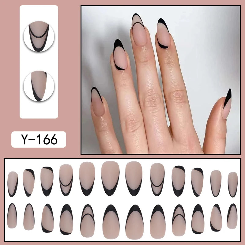 Y-166 Ballerina False Nails Black Ballet Shoes 2024 New Design OEM Artificial Press on Nails
