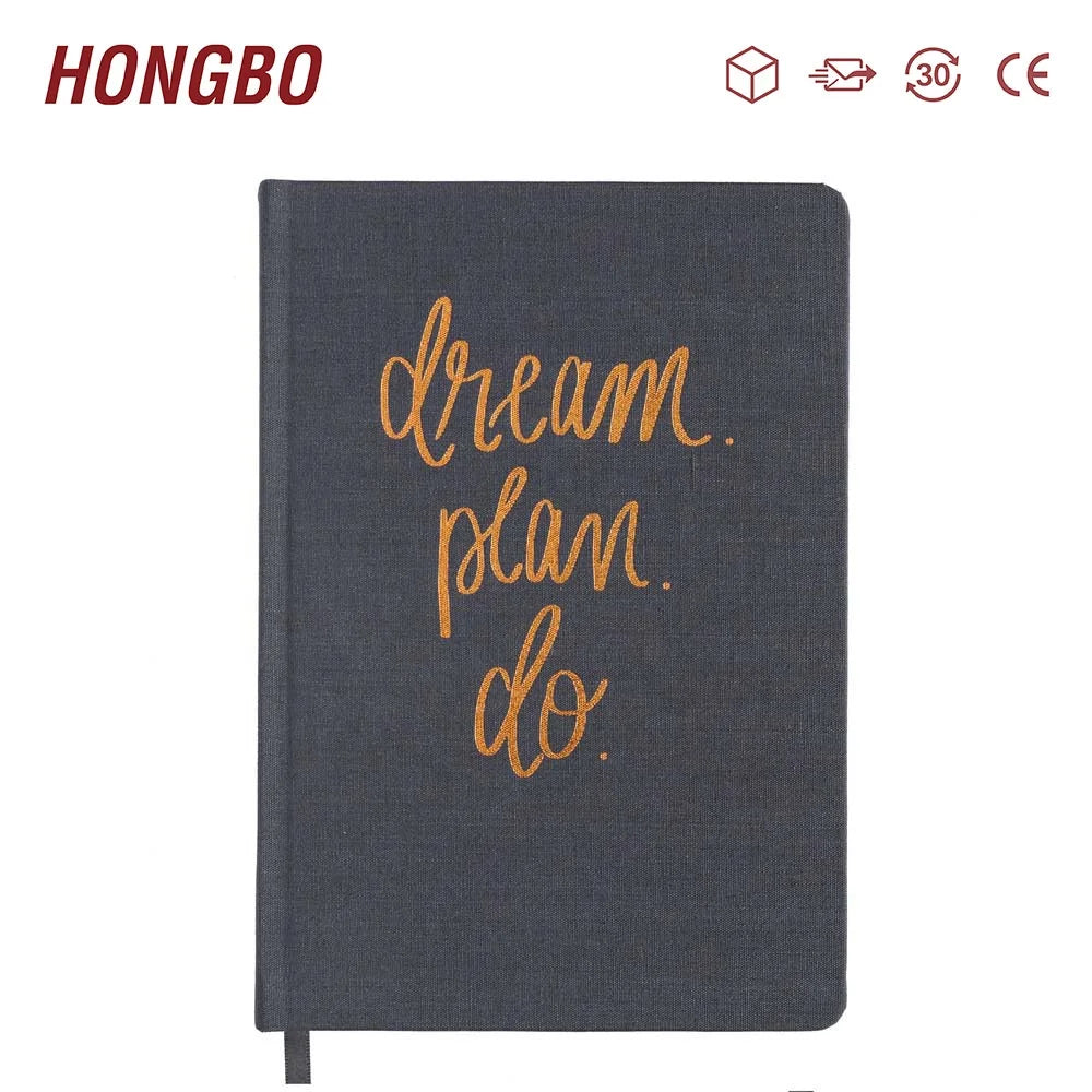 Personalized A5 Hardback Habit Tracker Journal Rose Gold Foil Logo Business Organizer Gift Diaries Fabric Plastic PP Cover