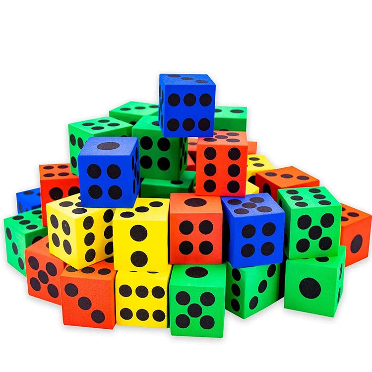 2026 Wholesale Custom Logo Multi-color Polyhedral Plastic 6-sided Eco-friendly Dice for Kids' Educational Game Play Blocks