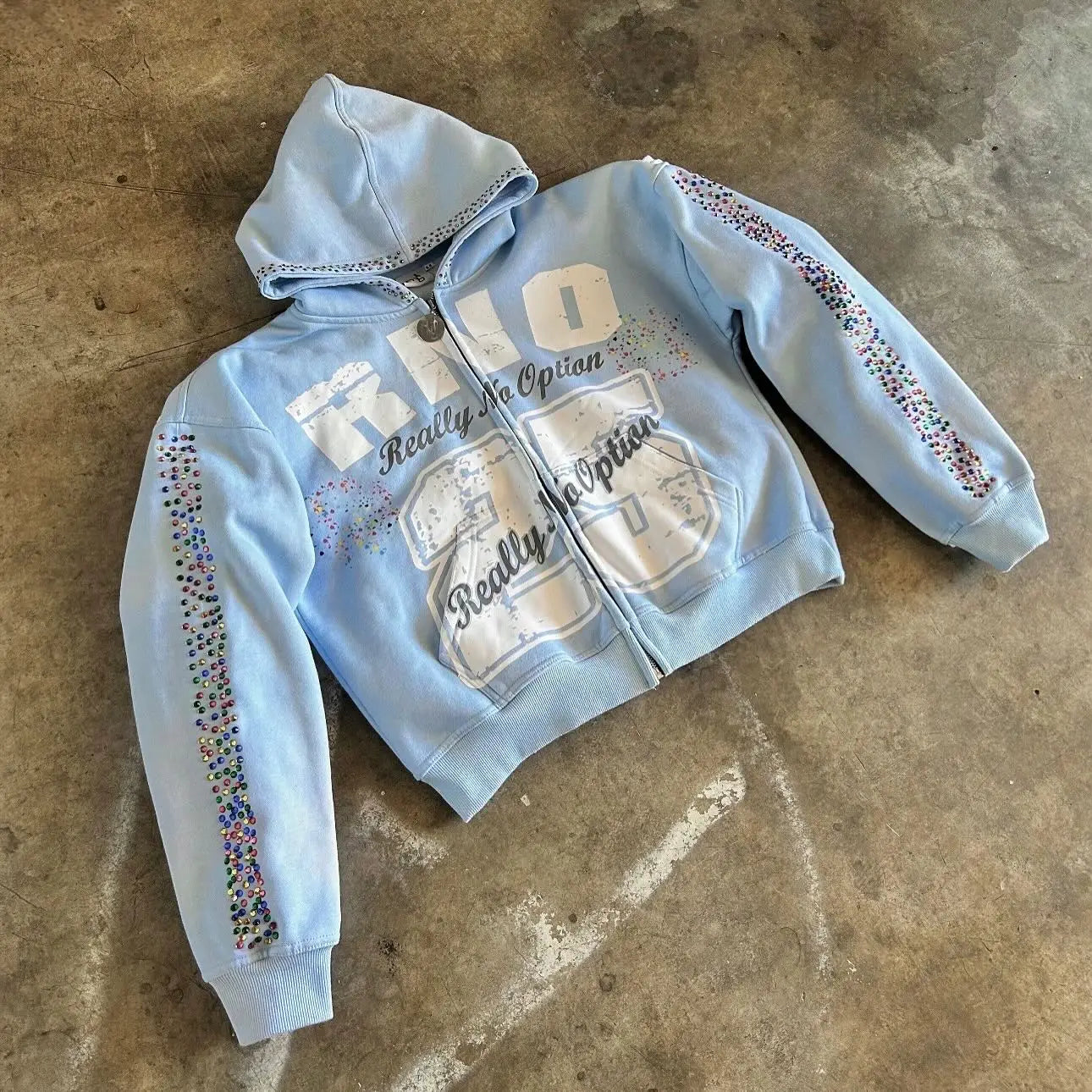 US Free Tax Custom Manufacturer Oversized Raw Hem Acid Washed Boxy Streetwear French Terry Sun Faded Rhinestone Hoodie Men