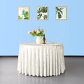 Wholesale 120 Inch Round Table Cover Banquet Party Outdoors Wedding Ivory Velvet Tablecloth Table Cloths for Events