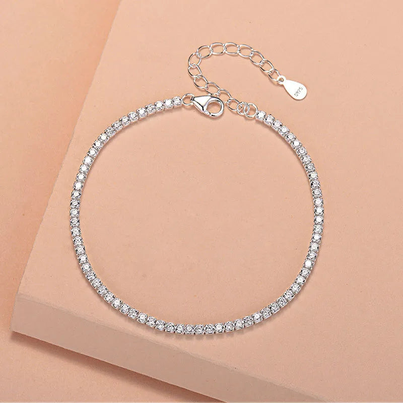 2022 New Fashion 925 Sterling Silver Zircon Pave Tennis Bracelets for Women Girls Wedding Jewelry