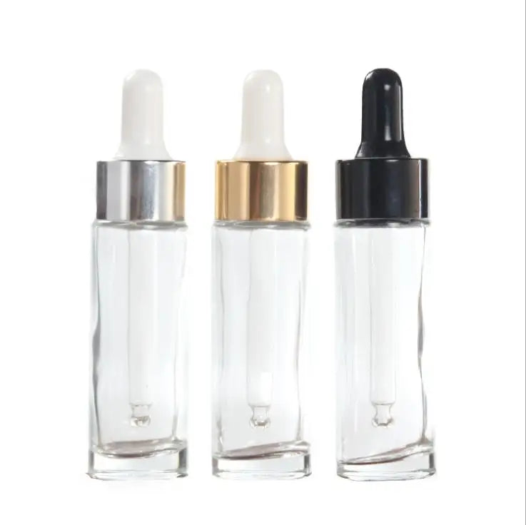 In Stock  30ml Thin Tall Round clear Glass Dropper Bottle for Cosmetic Serum