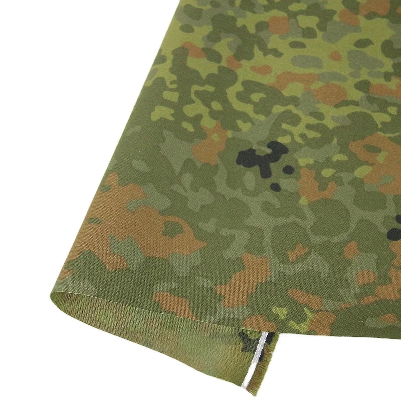 500D Nylon Flecktarn Camouflage PU Tactical Cordura Breathable Woven Fabric with PU Coating for Garment Camouflage