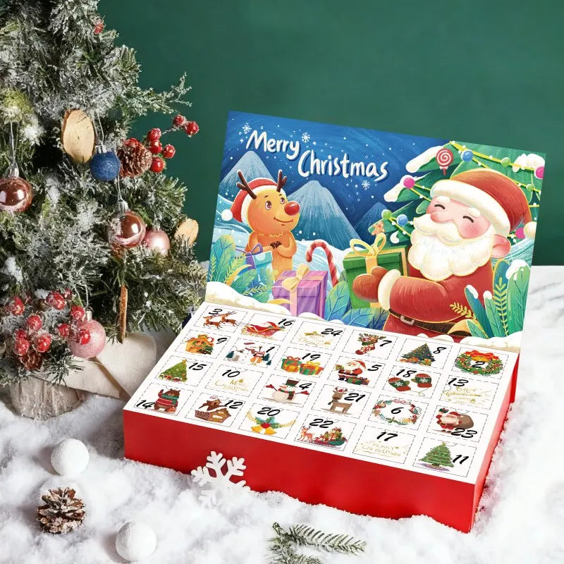 Hot-sale Christmas Empty Countdown Box 24 Calendar Days Advent Gift Mystic Blind Box Countdown Christmas Surprise Box