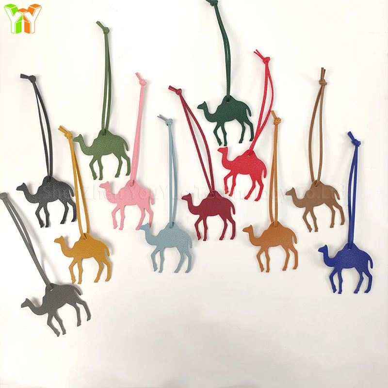 YY Wholesale PU Leather Camel Keychain Colorful Charming Handbag Hanging Pendant Cute Animal Women Bag Charms Accessories