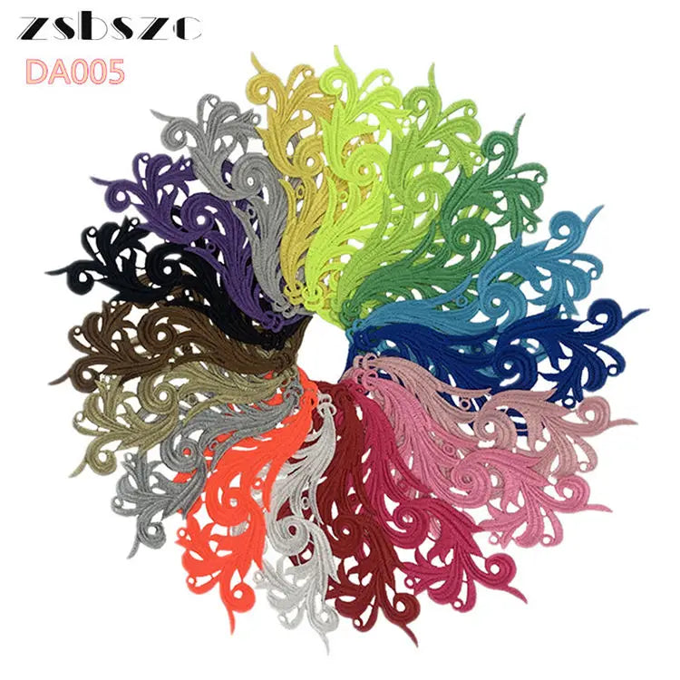 New Popular African Lace Applique Embroidery Designs Sew-On Patches for Clothing OEM Model CD104
