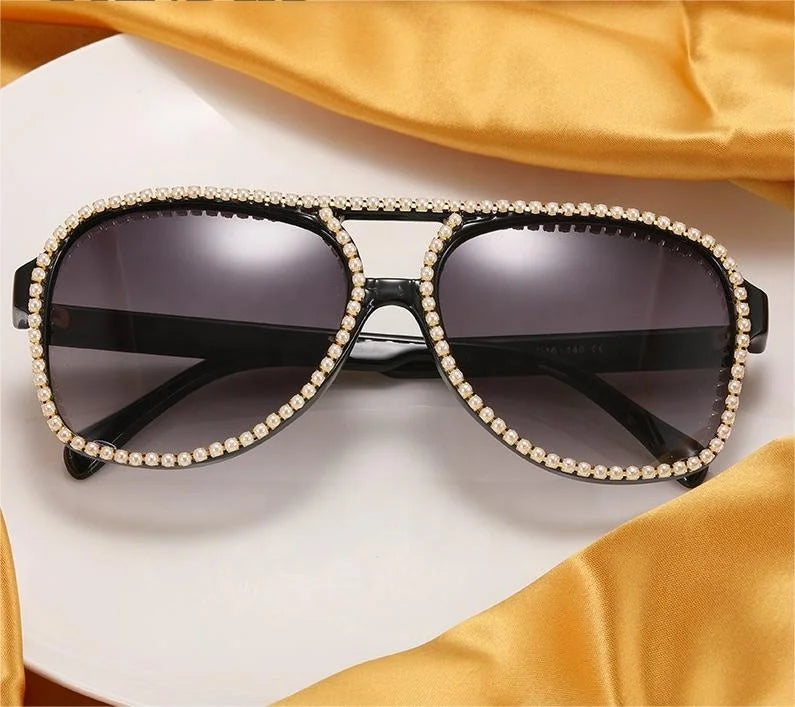 2025 New Arrival Luxury Vintage Shades Custom Logo  Men Women Custom Personality Plastic Diamond Cat Eye Sunglasses