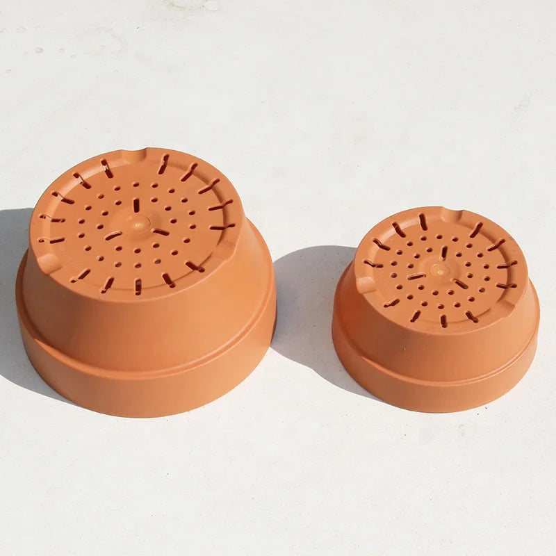 Dia.16cm 1000ml Round Plastic Clay Flower Pots Succulent Planter Pots Medium Size