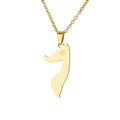 18 Gold Plating Stainless Steel Somalia Sierra Leone Ghana Outline Necklace Pendant