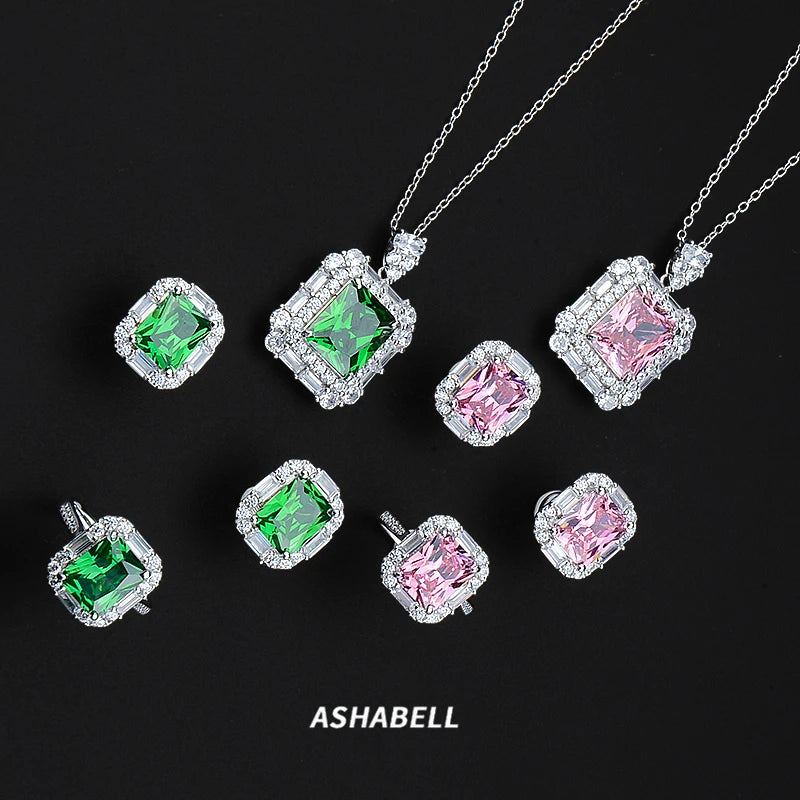 Wholesale Fashion 925 Sterling Silver Ice Cut 5A Zircon Jewelry Set Women's Jewelry Set Wedding Jewelry Set