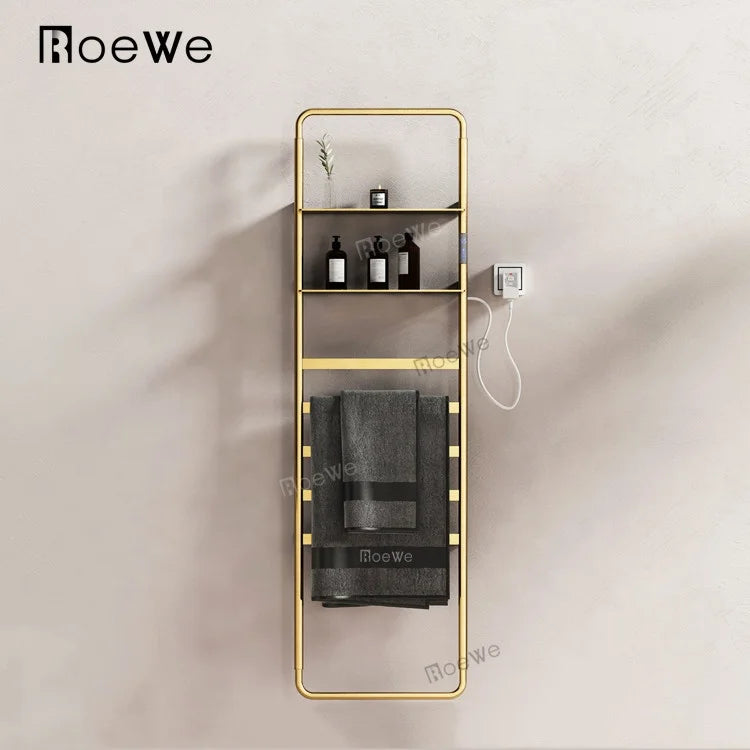 CE Approved High End  PVD Surface Modern Design Bath Towel Rack Warmer Electric Wall-mounted Towel Warmer Rack