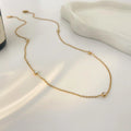 Hot Selling Instagram Neck Chain Joyas De Acero Inoxidable Stainless Steel 18k Gold-plated Minimalist Round Zircon Necklace