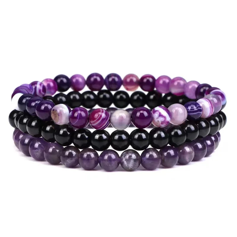 4mm 6mm Healing Crystal Beaded Crystal Bracelet Natural Gemstone Energy Charm Bead Bracelet Jewelry