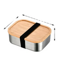 Stainless Steel Bamboo-covered Food Storage Containers Kitchen Commercial Packing Boxes Food Packaging Containers