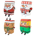 3D Christmas Santa Snowman Elk Design Paperboard Gable Gift Boxes Cookies Party Favors Classroom Holiday Christmas Cookie Boxes