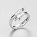 Fashion Plated S925 Silver Adjustable Rings Jewelry Women Engagement Wedding Love Hug Flow Open Silver Ring