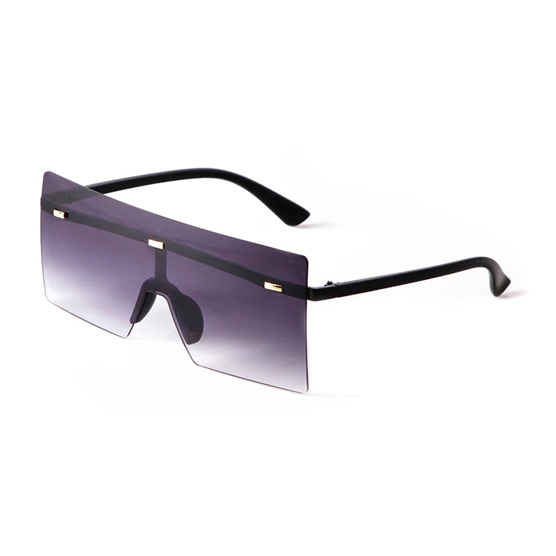 ADE WU STY4315 Fashion Vintage Gradient Oversized Sun Glasses Women One Piece Colorful Shades Retro Square Rimless Sunglasses