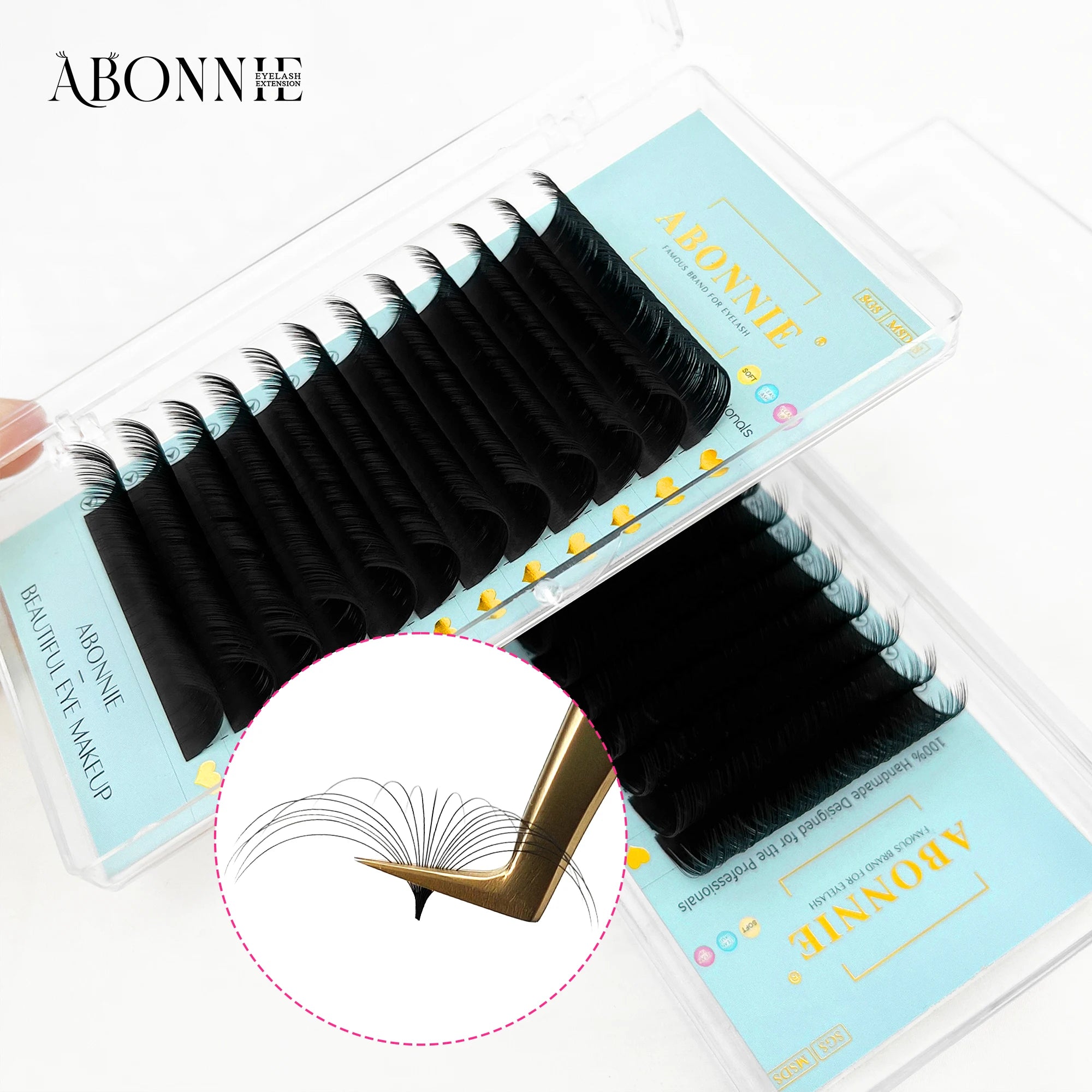Private Label Cashmere 0.03 Volume Russian Silk Lash Extension Supplies Lash Trays Premium Mink Matte Black Eyelash Extension