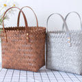 Portable Children's Mini Straw Bag Summer Square Plastic Woven Basket PP Material