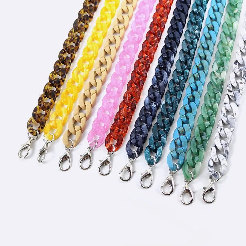 Deepeel RM036 60/120cm Bag Parts Accessories Resin Handbag Shoulder Strap Custom Purse Chian Acrylic Bag Chain