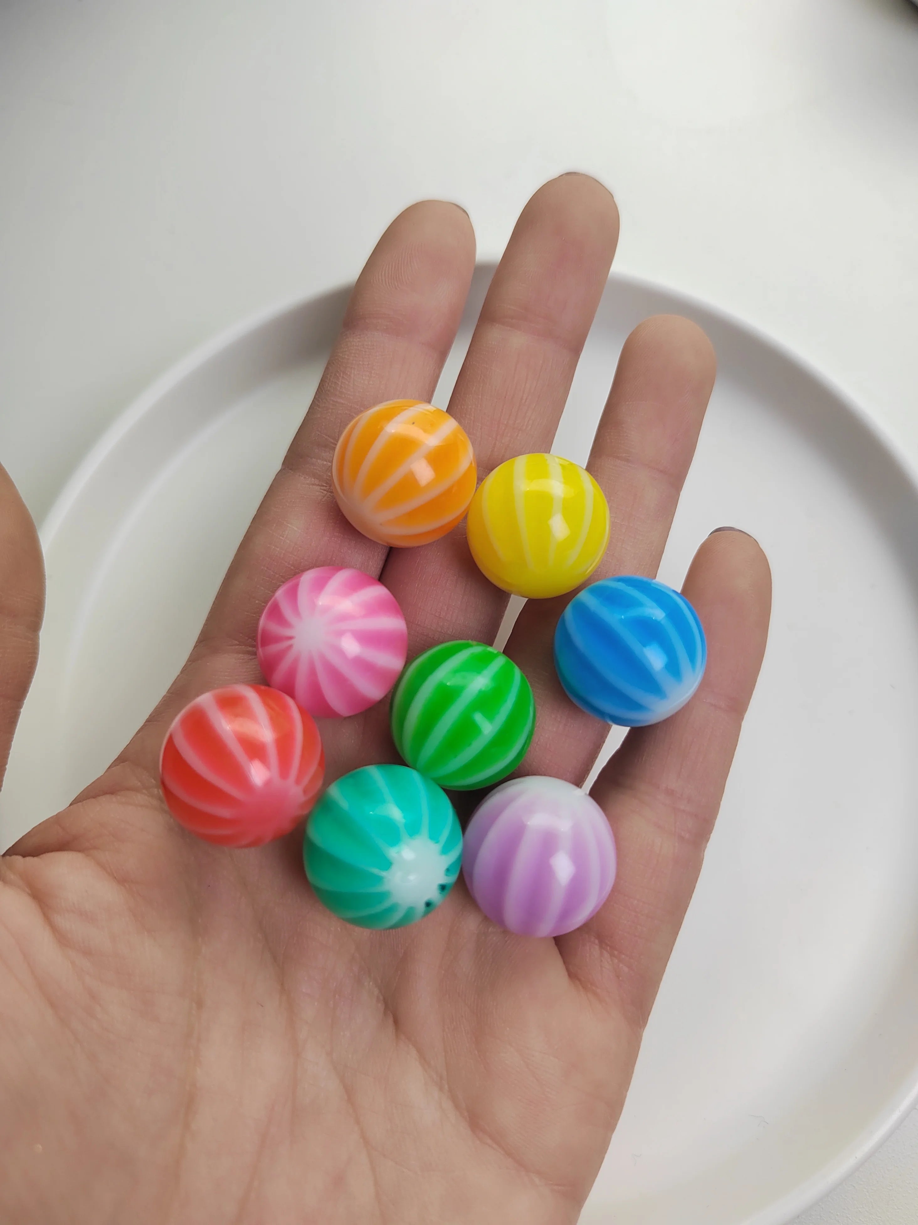 Handcraft Watermelon Ball Bubble Gum Candy Miniature for Fairy Garden Accessories Scrapbooking DIY Props