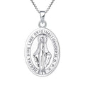 Religious 925 Sterling Silver Pendant Necklace Vintage Gold Plated Pendant Virgin Mary Pendant Necklace