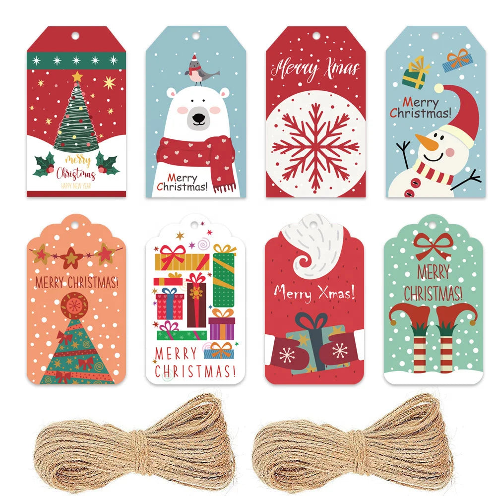KYW 2023 Christmas Sticker Classic Christmas Gift Tag Merry Christmas Holiday Sticker Gift Name Tag Present Seal Label