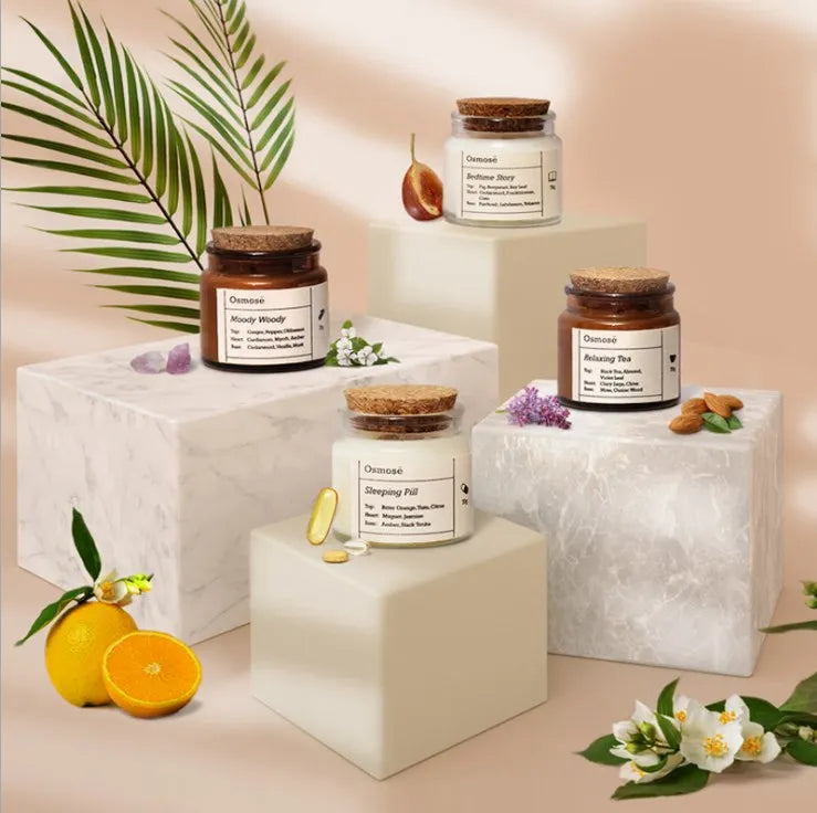 100ml Clear/amber Glass Candle Holders Glass Candle Jars with Wooden Cork for Soy Wax Candles