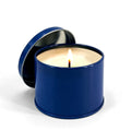 JYB Wholesale Blue Deep Round Tinplate Small Metal Tin Boxes Container Candle Tin Chic Minimalist Steel Storage Food Packaging