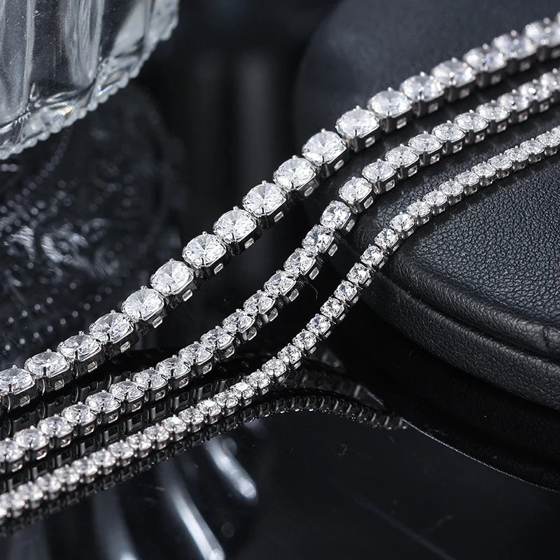 RINNTIN SB94 Luxury Tennis Bracelet Women Men Accessories 925 Sterling Silver Custom 2mm 3mm 4mm CZ Diamond Bracelet