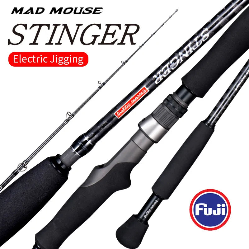 MAD MOUSE Stinger New Japanese FUJI All-electric Jigging Rod 1.9m Jig Weight 300g 400g Boat Rods Fishing Rods Carbon Fibre