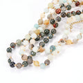 Bohemia Style Handmade Jewelry Men Women Choker 6mm Green Beads Natural Stone Necklace