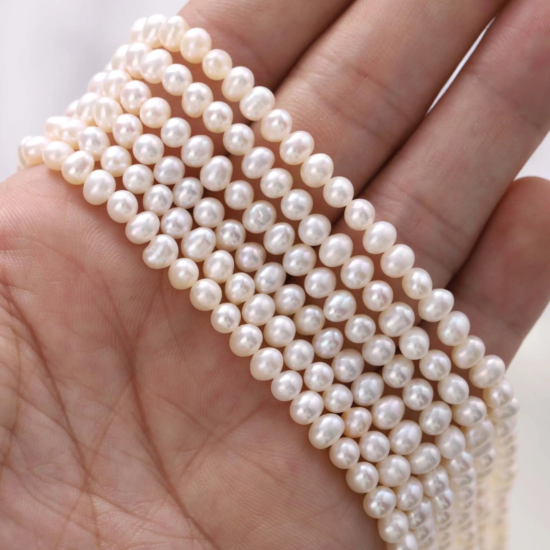 4mm High Quality Potato Freshwater Pearl Beads Cultured Pearl Strand for Diy Jewelry Making Bracelet Necklace Earrings