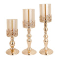 Elegant Candle Holder Centerpiece for Wedding Dining Table Gold Silver Pillar Candle Holder with Glass Tube Metal Candle Stand