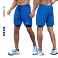 Men Fitness Wear 2 in 1 Gym Training Shorts 2 in 1 Double Layer Basketball Pants With Pockets Polyester Running Shorts for Men's