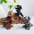 Wholesale Hand Carved T-REX Ornament Animal Crafts Crystal Engraving Mixed Obsidian Red Yooperlite Materials for Decorations